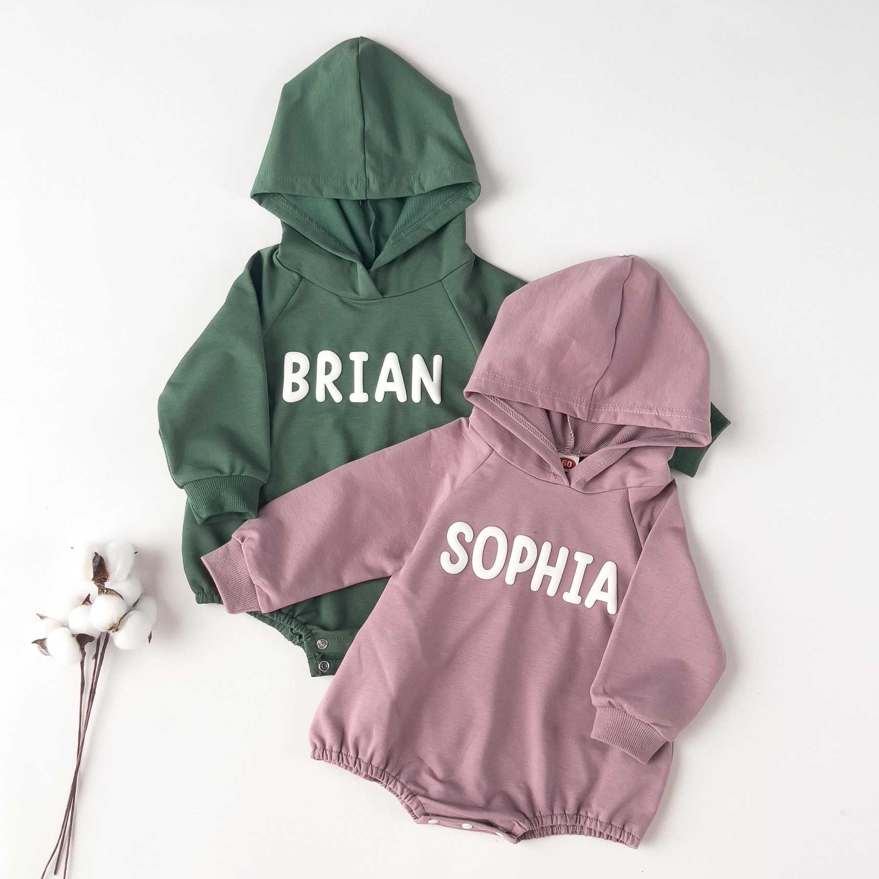 Personalized Cute Baby Hooded Bodysuit | CWBaby260