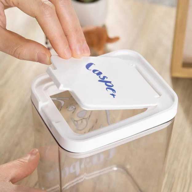 Personalized Pet Portrait Clear Treat Storage Box | BKPet292