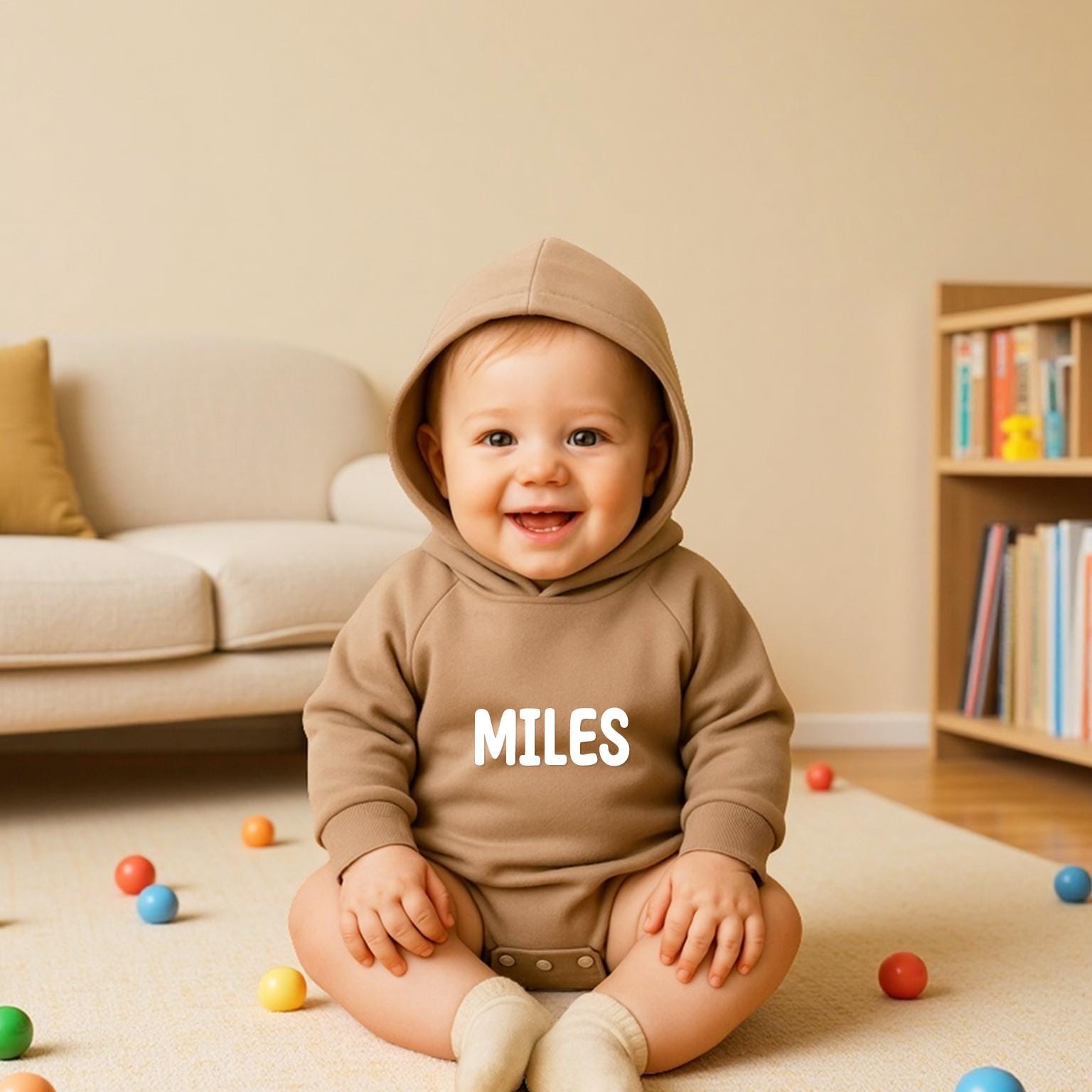 Personalized Cute Baby Hooded Bodysuit | CWBaby260