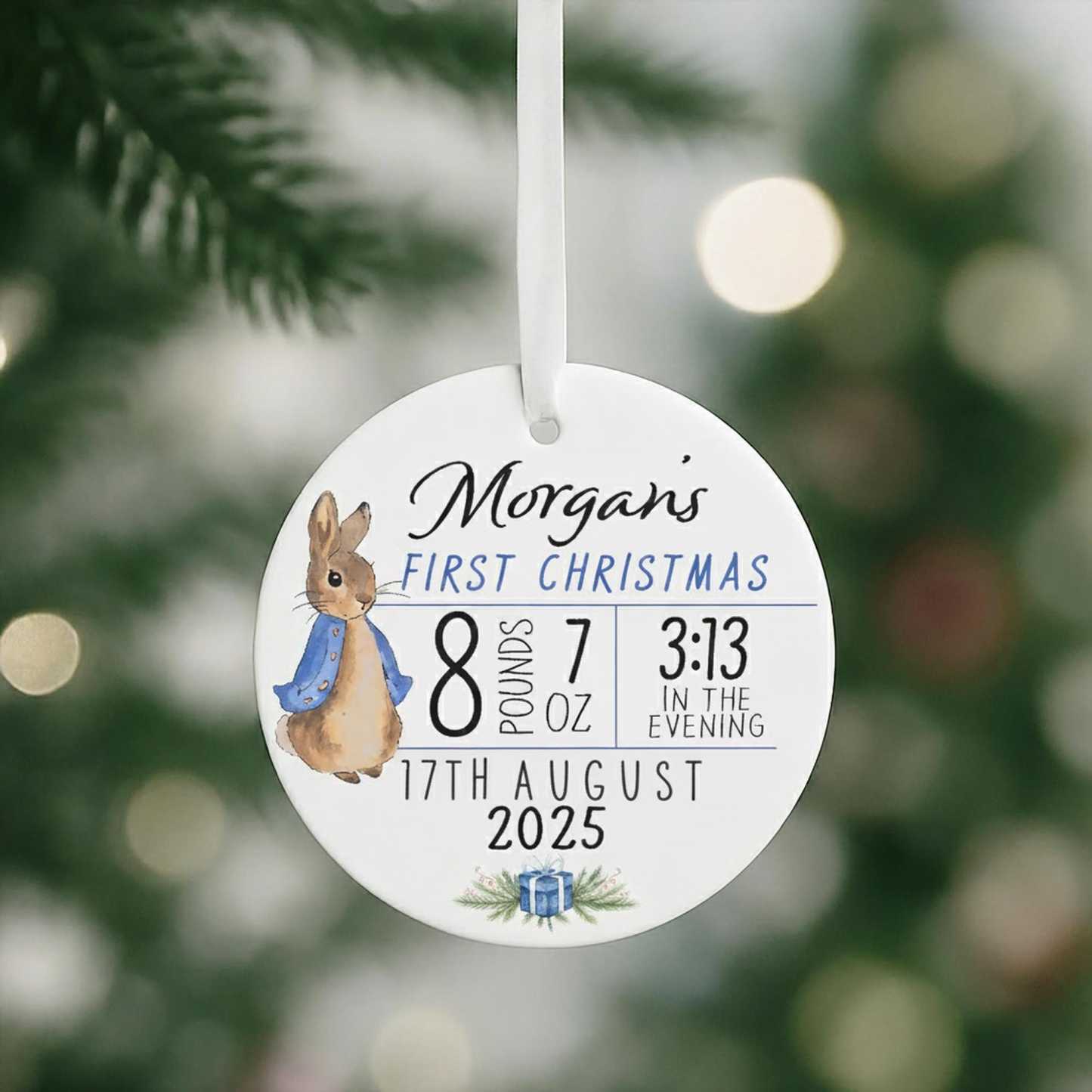 Personalized Baby First Christmas Ceramic Ornament | CWBaby378