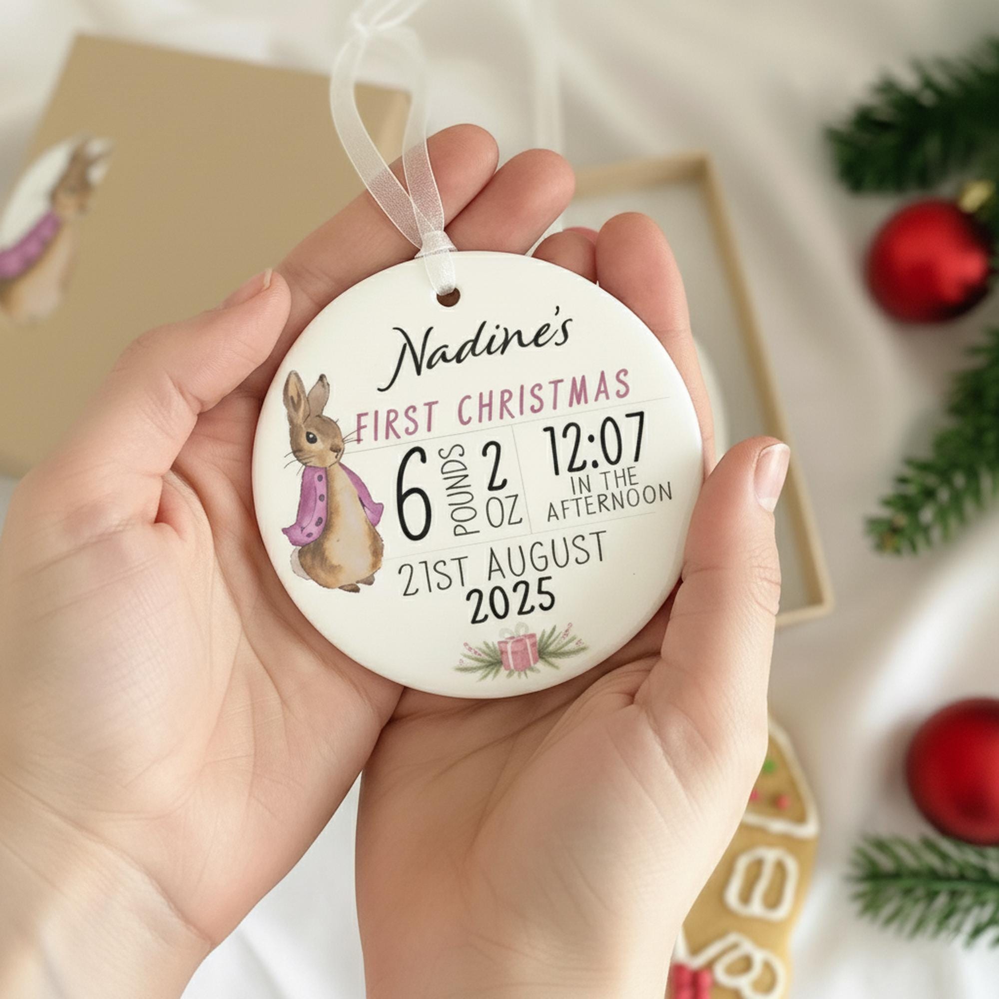 Personalized Baby First Christmas Ceramic Ornament | CWBaby378