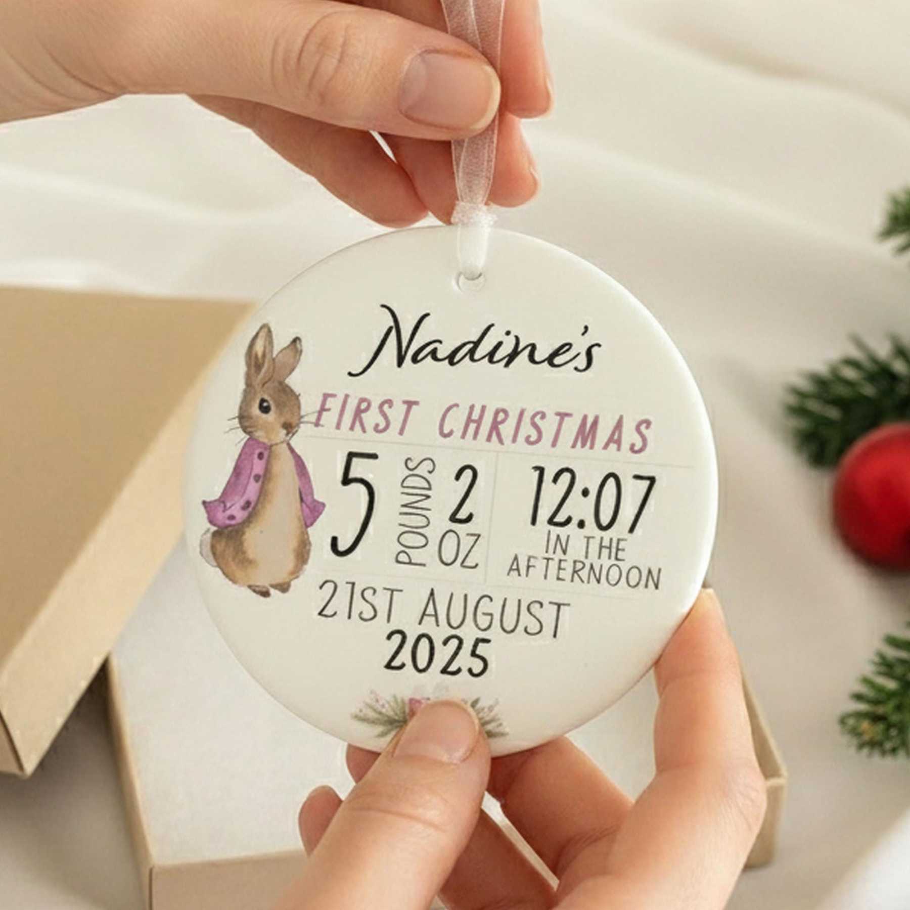 Personalized Baby First Christmas Ceramic Ornament | CWBaby378