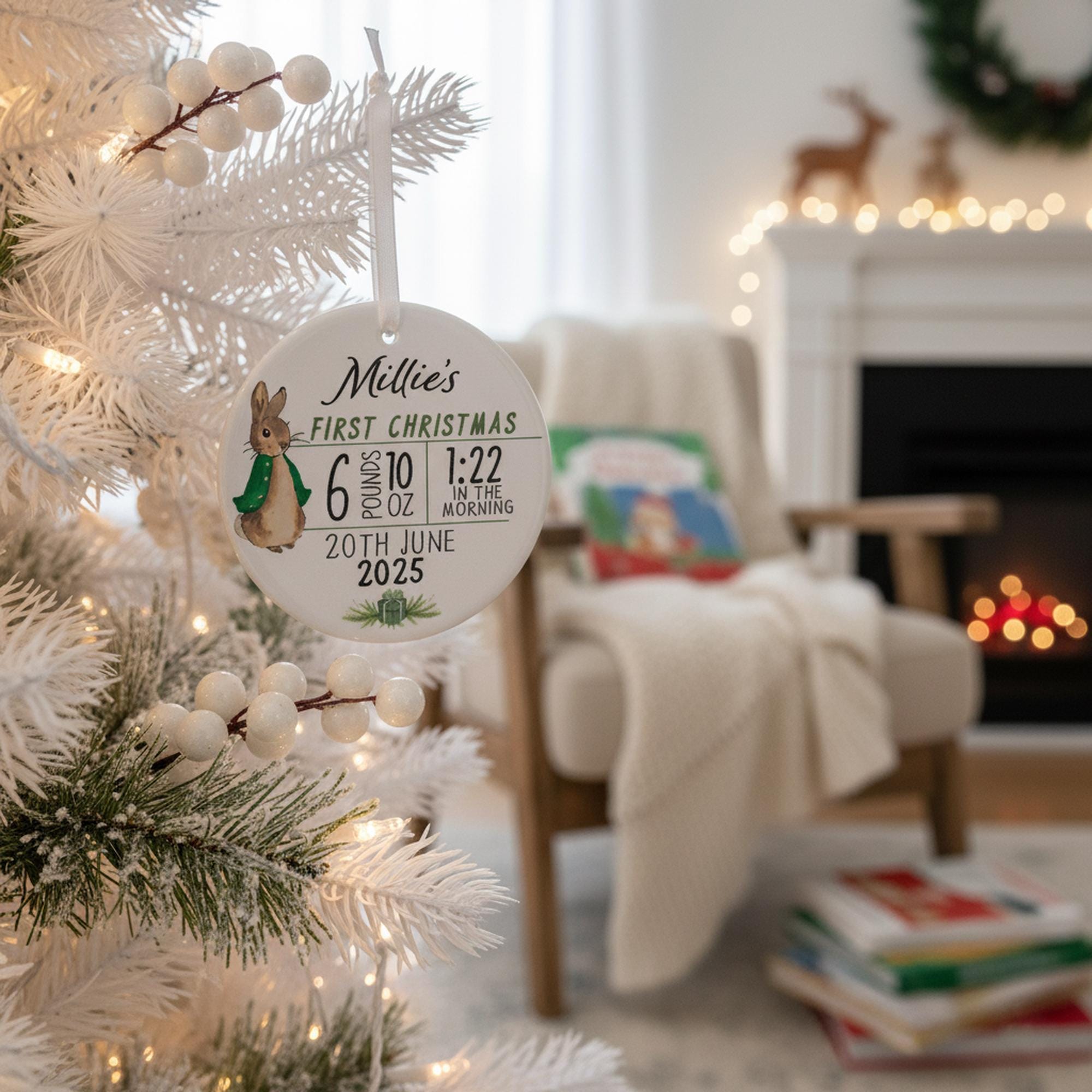 Personalized Baby First Christmas Ceramic Ornament | CWBaby378