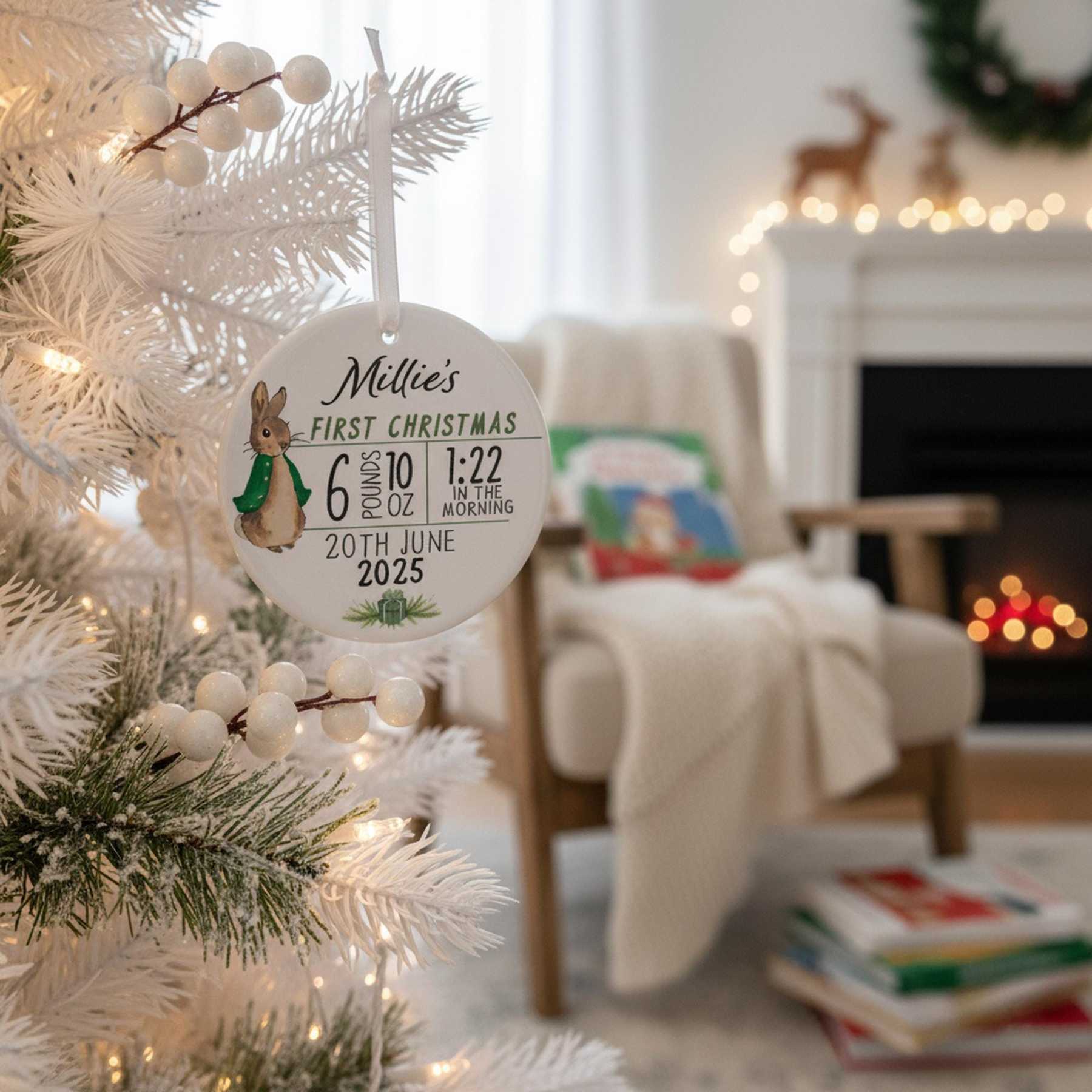 Personalized Baby First Christmas Ceramic Ornament | CWBaby378