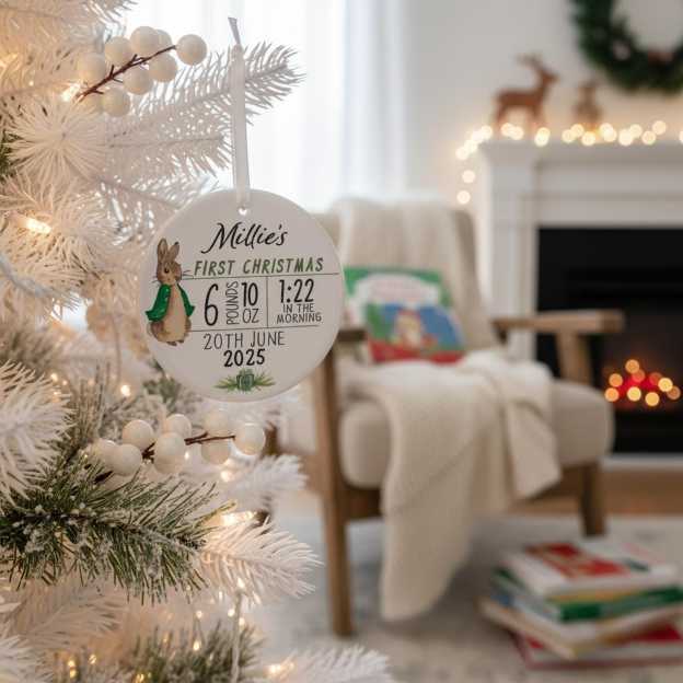 Personalized Baby First Christmas Ceramic Ornament | CWBaby378
