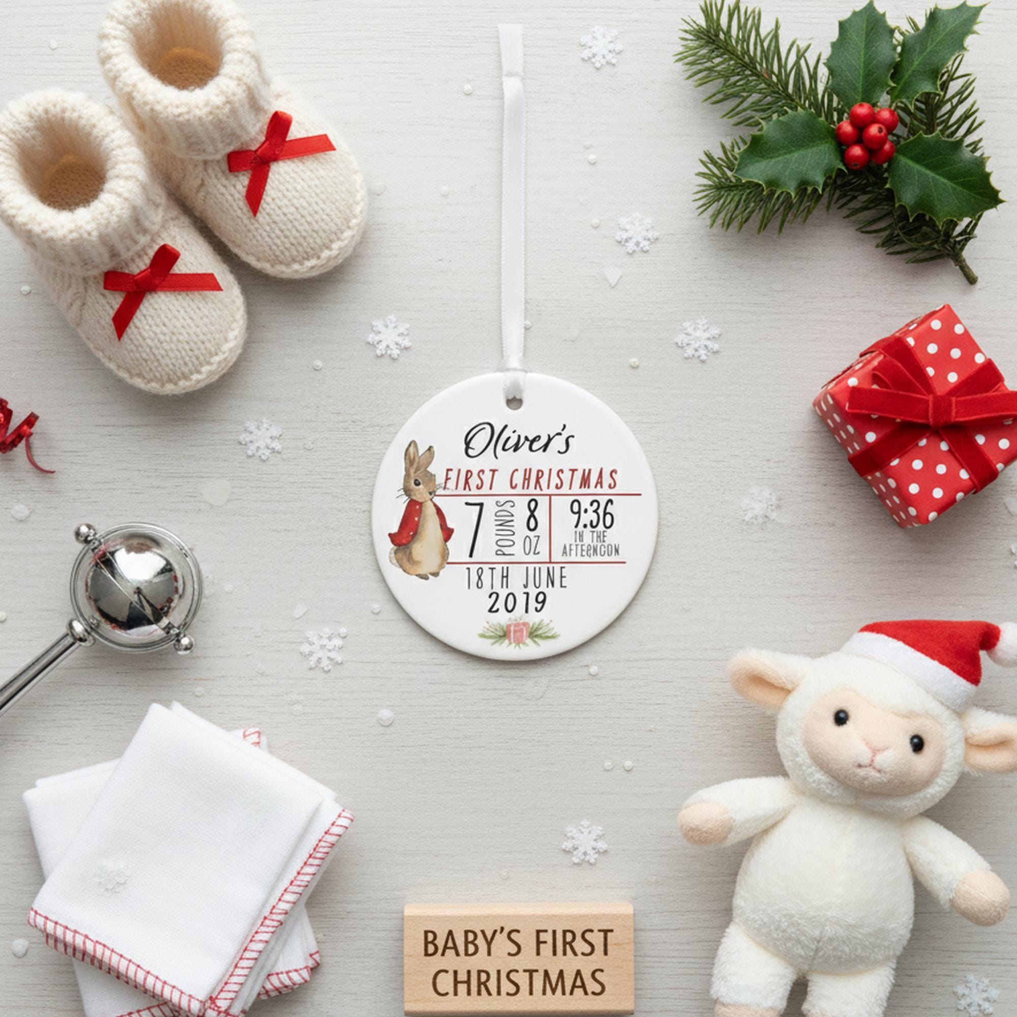 Personalized Baby First Christmas Ceramic Ornament | CWBaby378