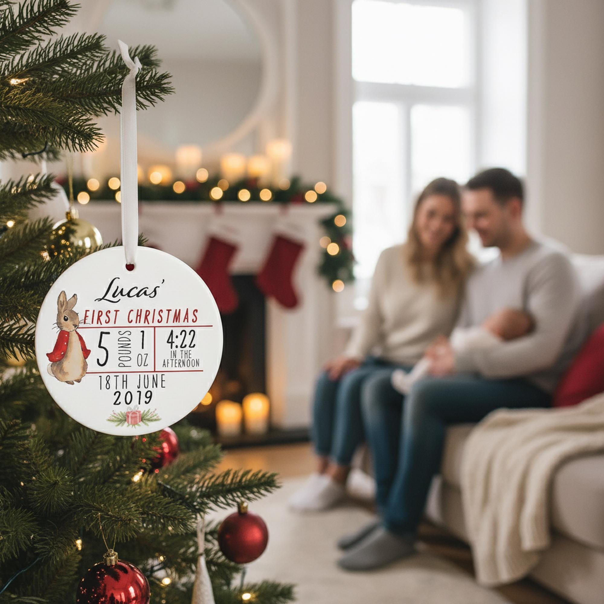 Personalized Baby First Christmas Ceramic Ornament | CWBaby378