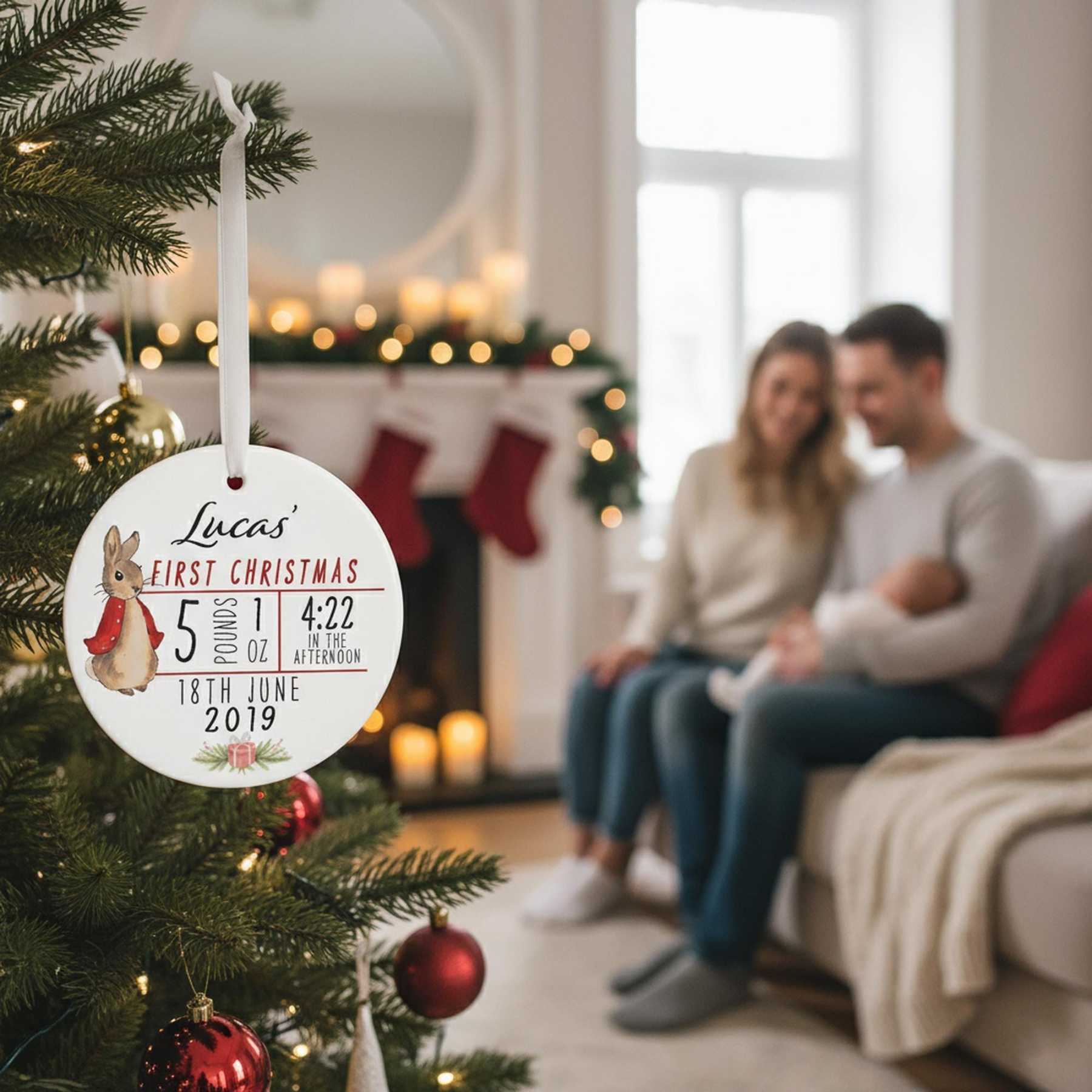 Personalized Baby First Christmas Ceramic Ornament | CWBaby378