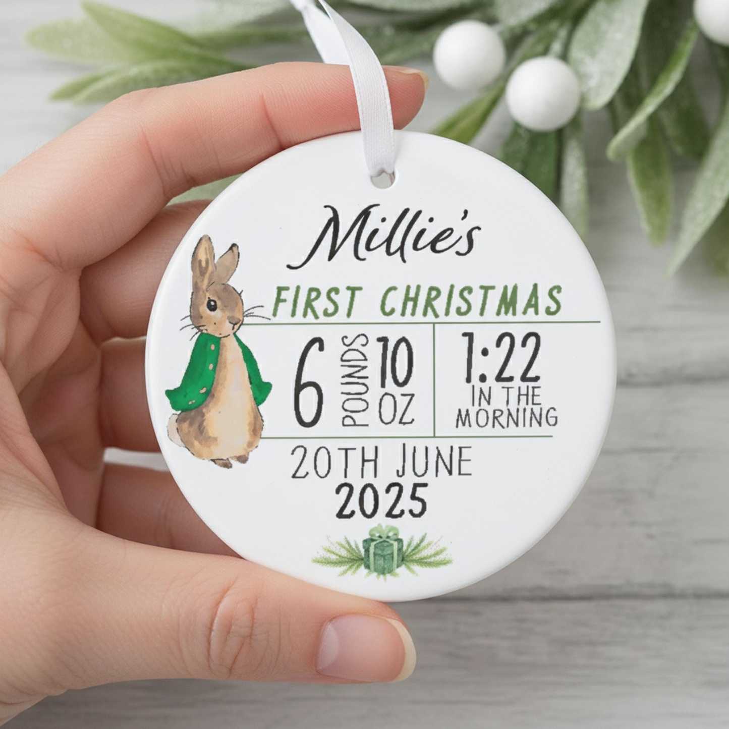 Personalized Baby First Christmas Ceramic Ornament | CWBaby378