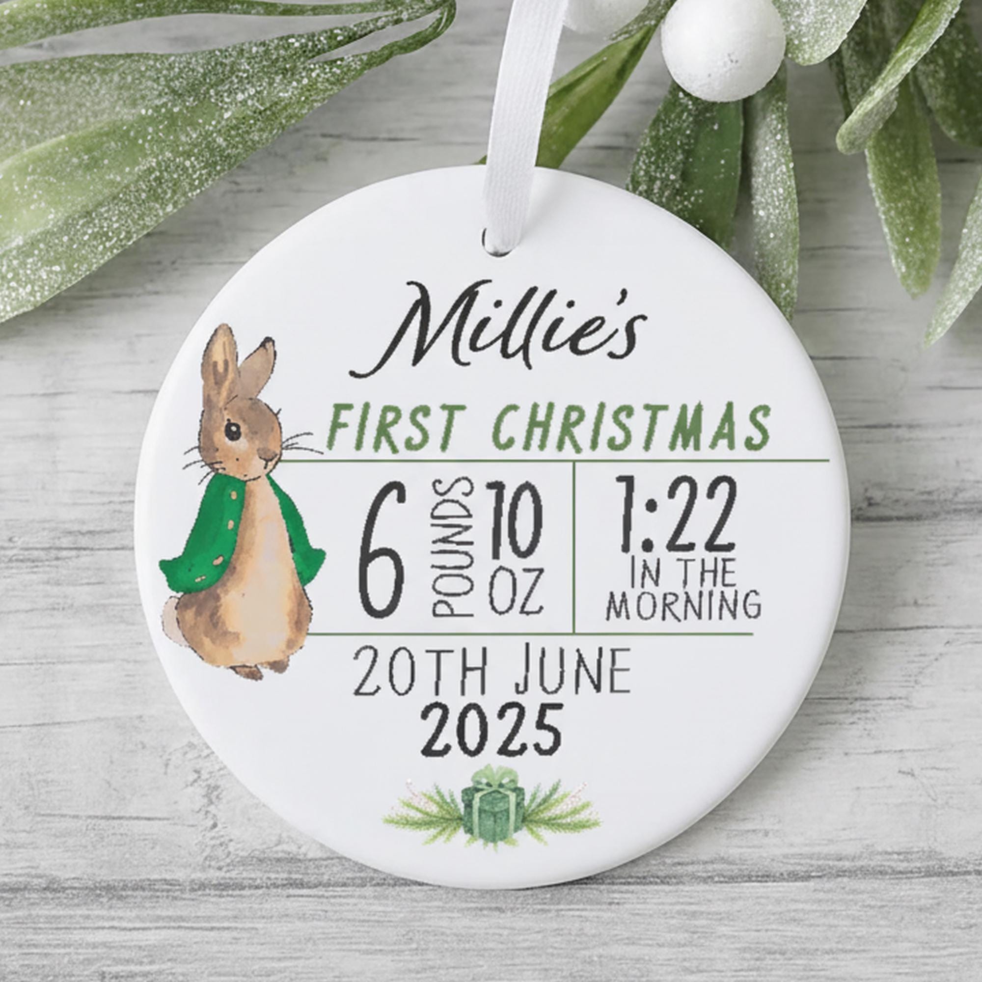 Personalized Baby First Christmas Ceramic Ornament | CWBaby378