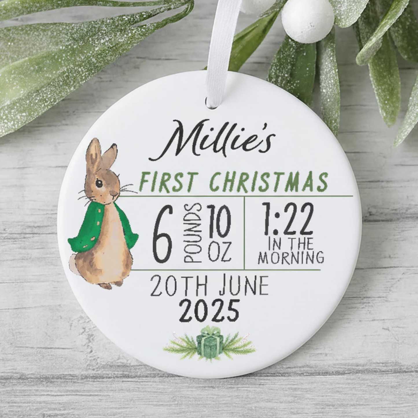 Personalized Baby First Christmas Ceramic Ornament | CWBaby378