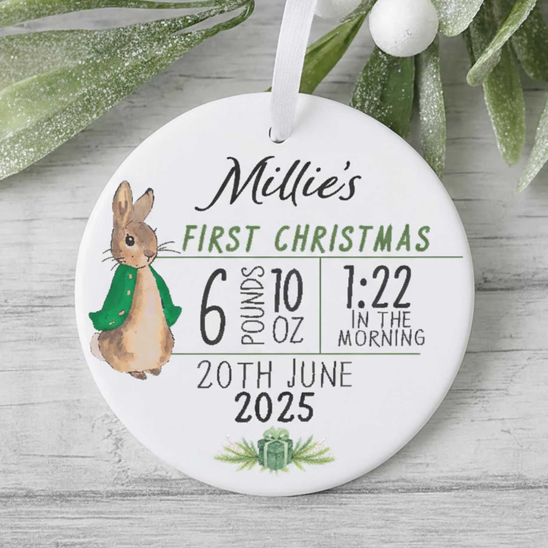 Personalized Baby First Christmas Ceramic Ornament | CWBaby378