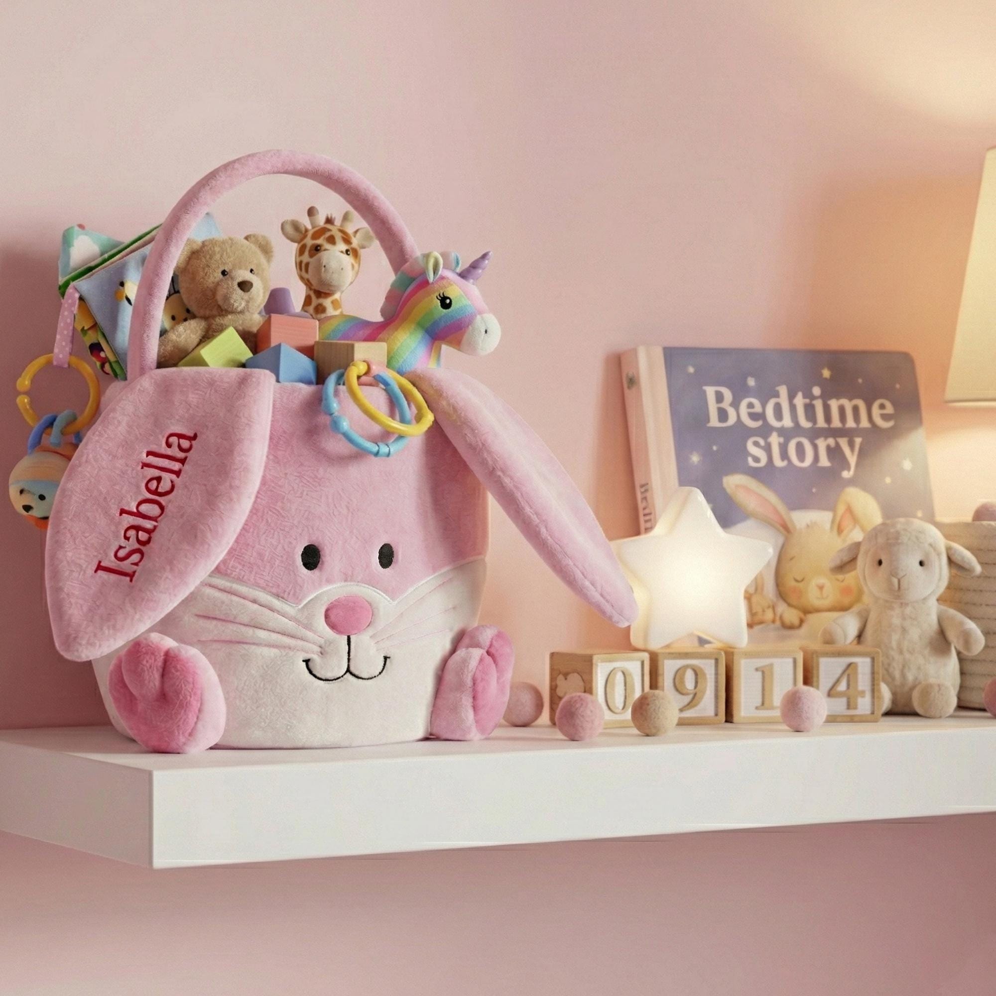 Personalised Embroidered Easter Bunny Basket | CWEaster95