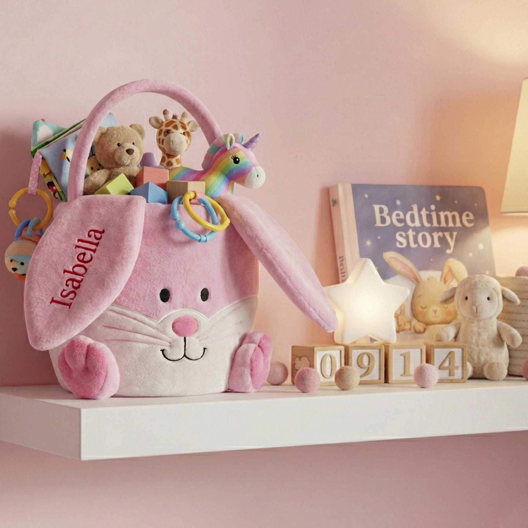 Personalised Embroidered Easter Bunny Basket | CWEaster95