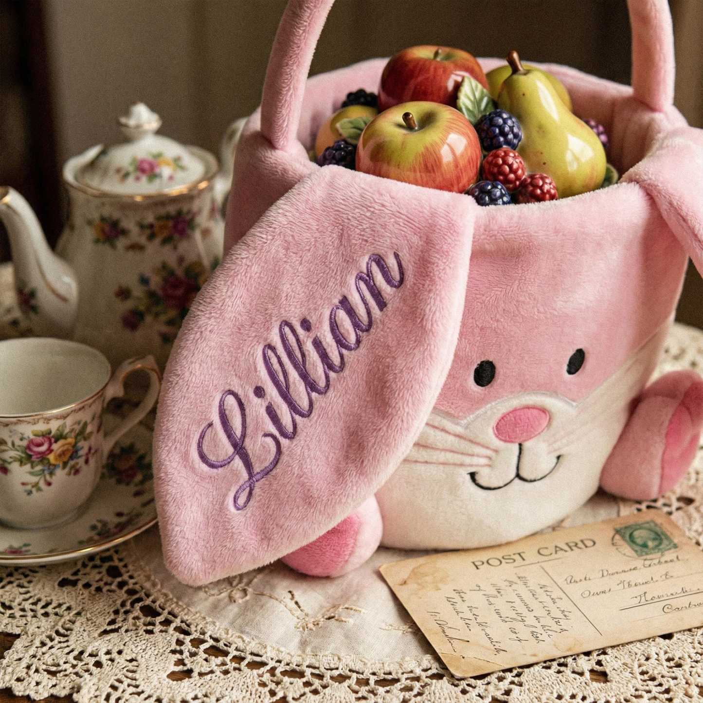 Personalised Embroidered Easter Bunny Basket | CWEaster95