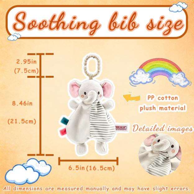 Personalized Baby Animal Bed Hanging Stripe Cuddle Toy | CWToy187
