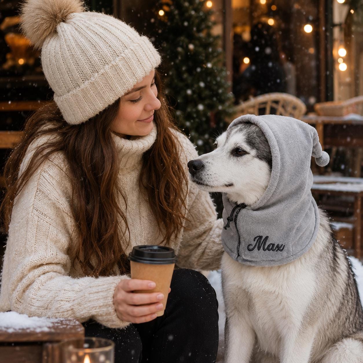 Personalized Embroidered Pet Winter Warm Cozy Fleece Hat | BKPet388