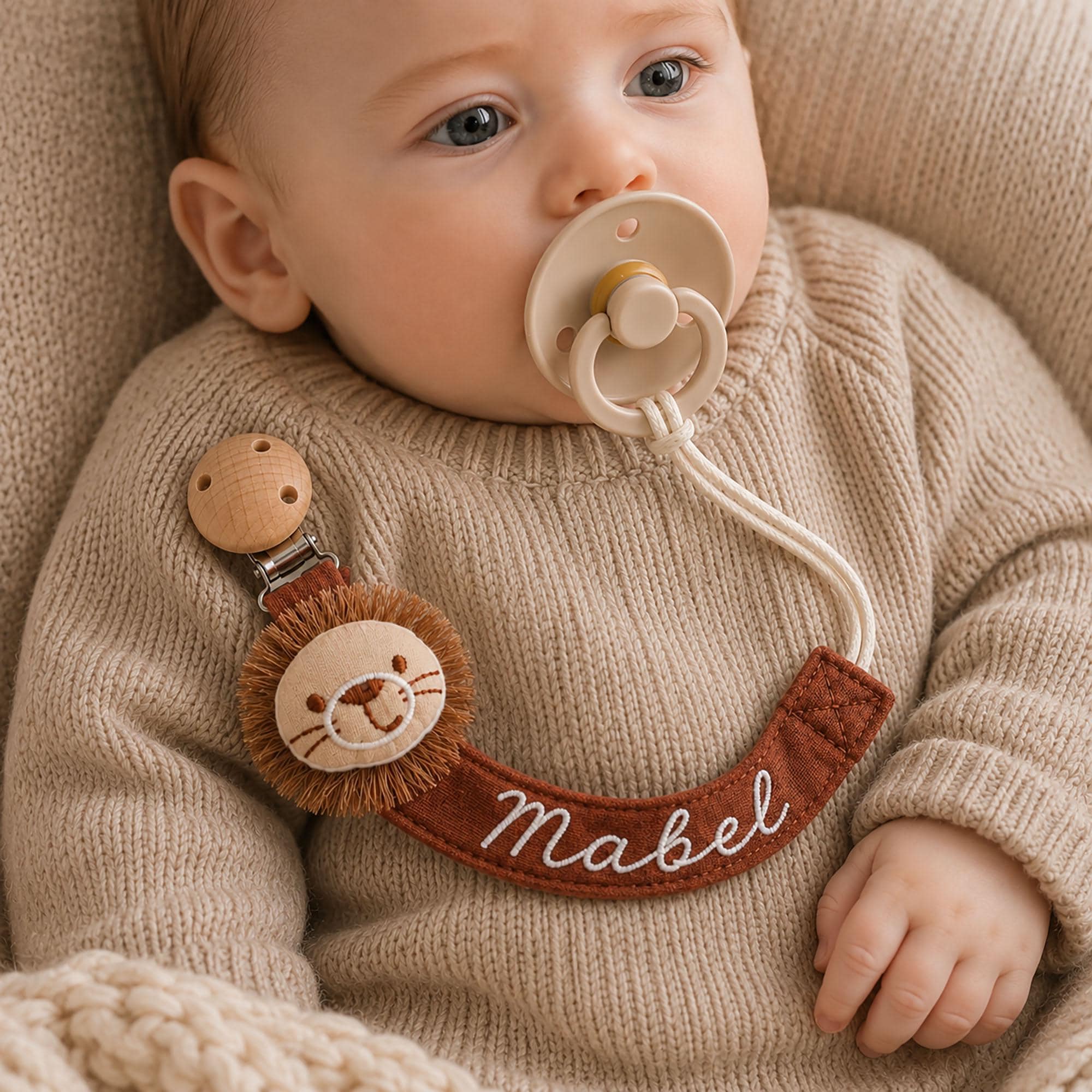 Personalized Embroidered Lovely Pacifier Strap For Baby | CWToy133
