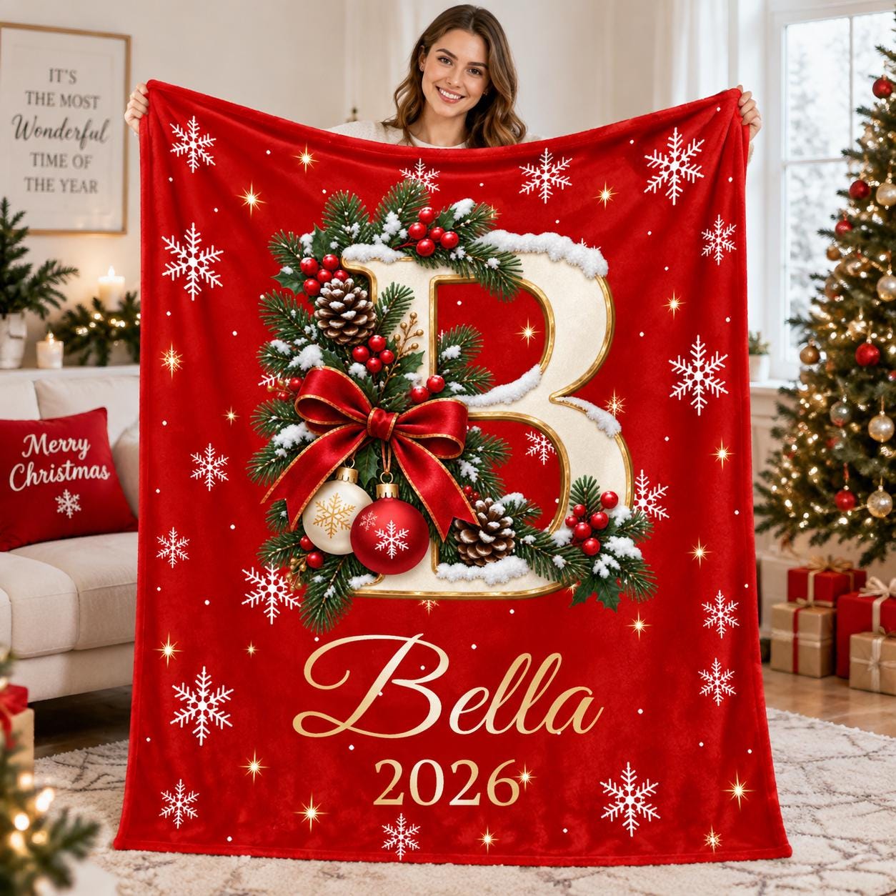 Personalized Merry Christmas Blanket for Comfort & Unique | BKMC38