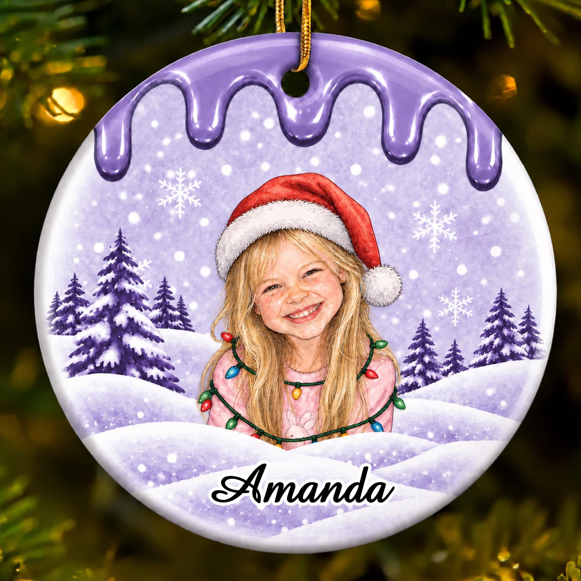 Personalized Christmas Portrait Ceramic Ornaments Decoration | MCGift439