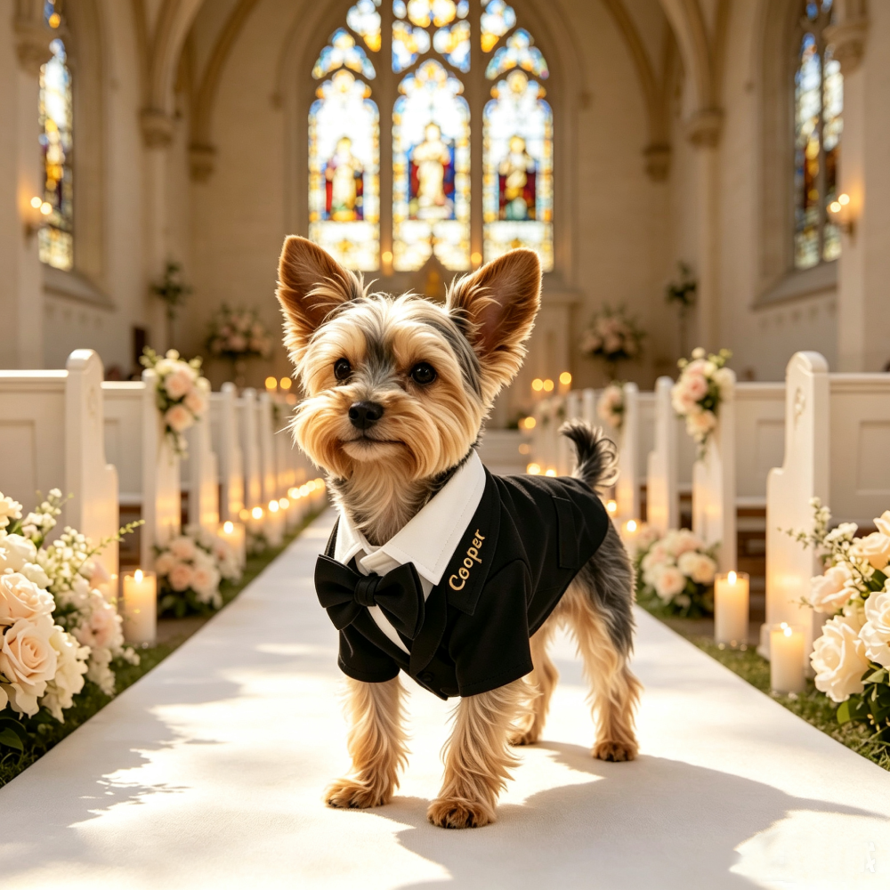 Personalized Embroidered Pet Mini Suit Shirt Two-Piece Set | MNCloth243