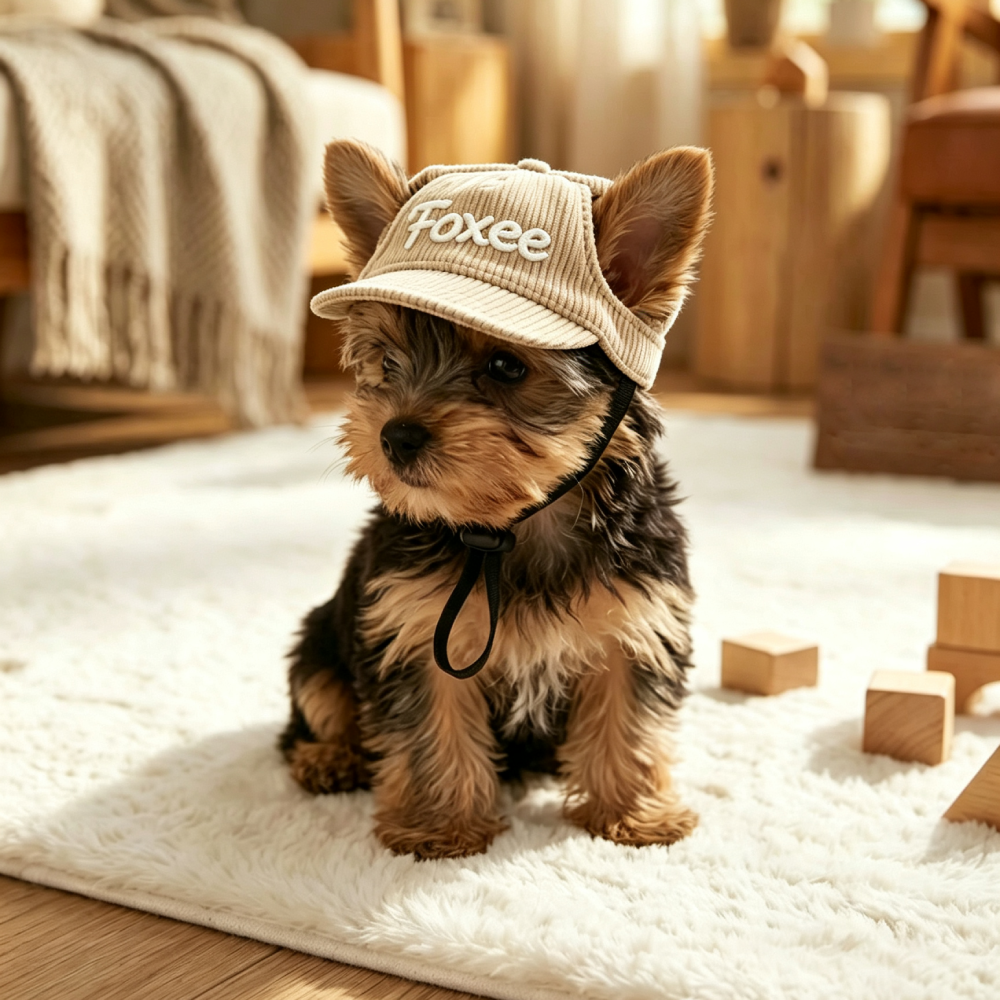Personalized Embroidery Corduroy Adjustable Pet Baseball Cap | MNAccs7501