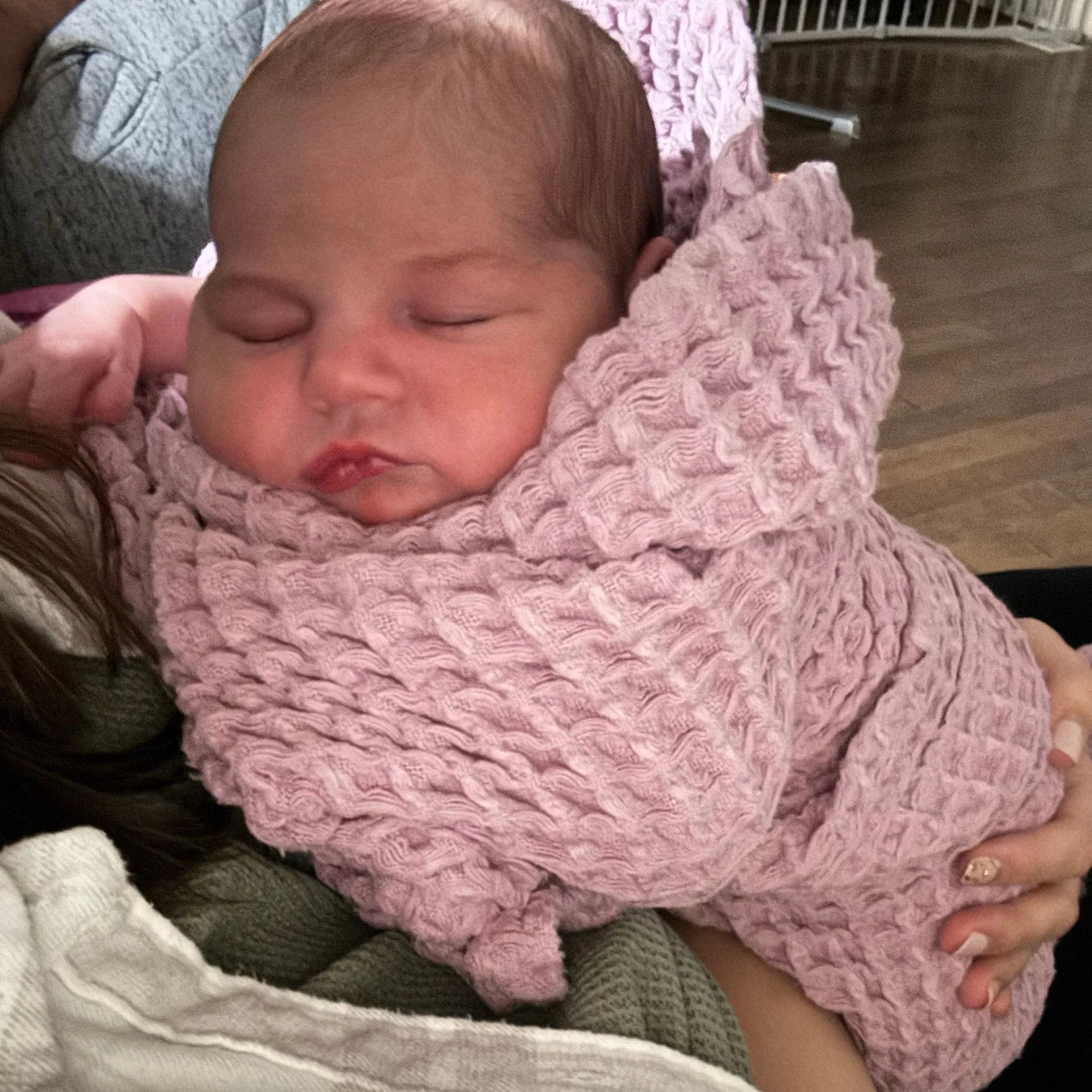 Personalized Embroidered Waffle Blanket for Comfort & Unique| CWBaby48