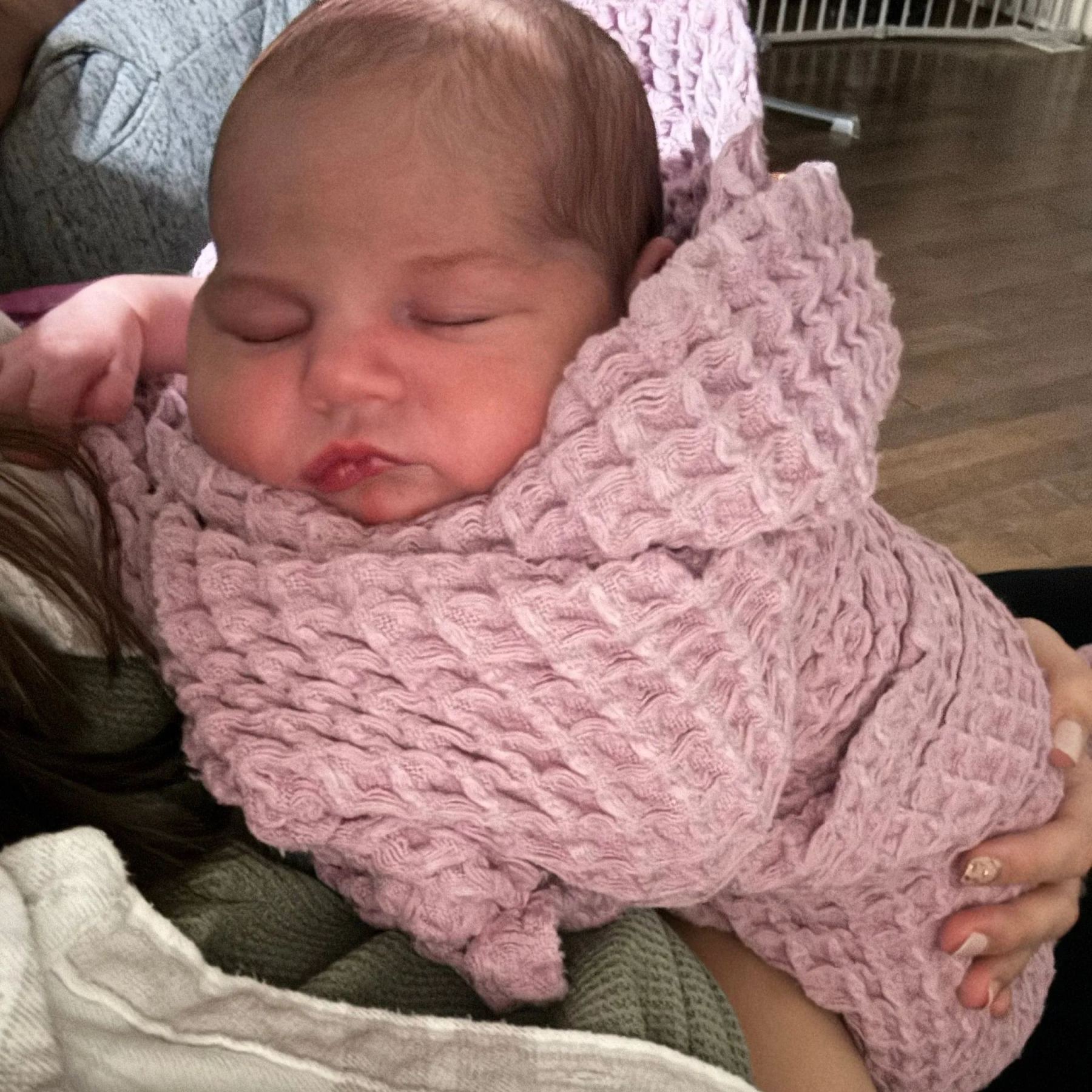 Personalized Embroidered Waffle Blanket for Comfort & Unique| CWBaby48