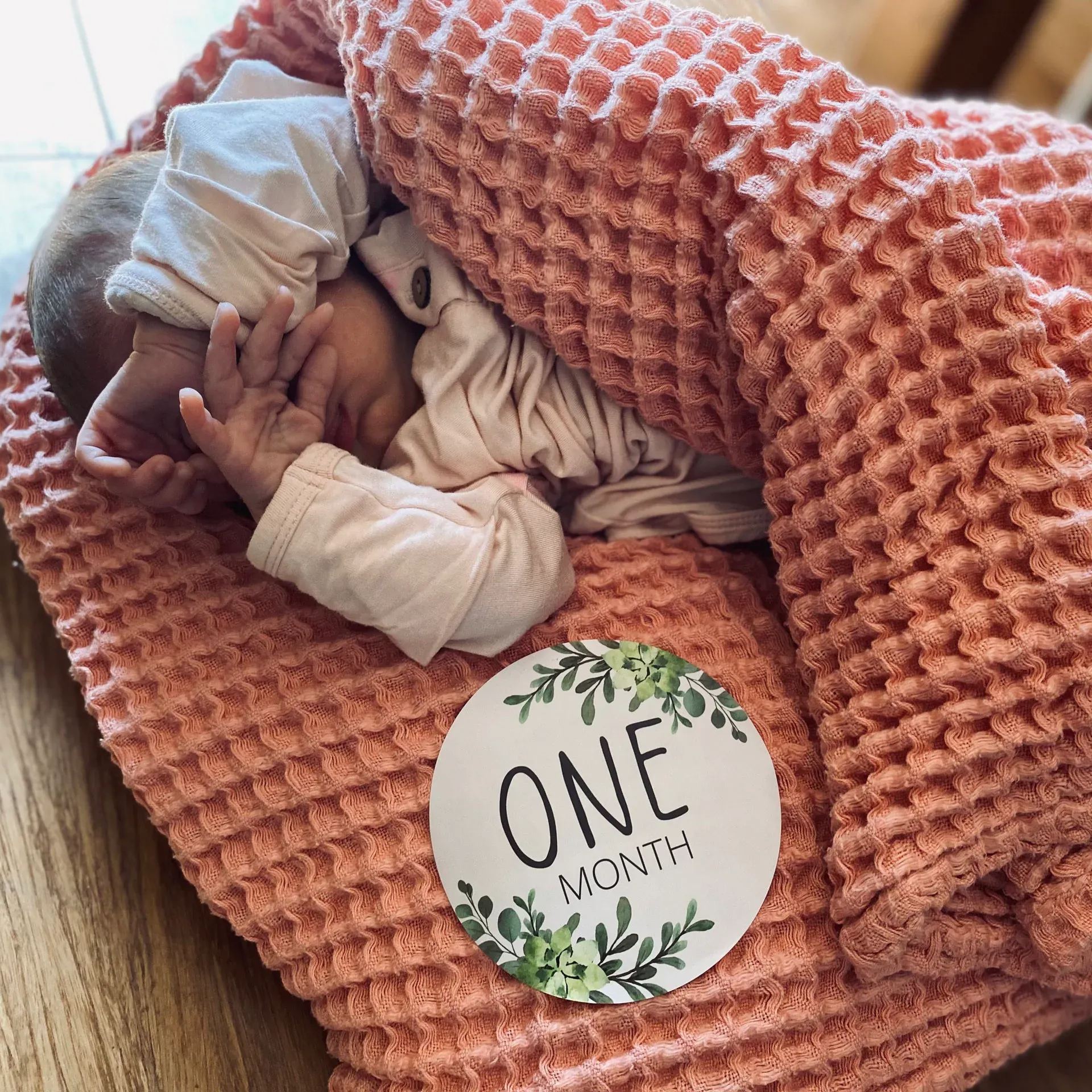 Personalized Embroidered Waffle Blanket for Comfort & Unique| CWBaby48