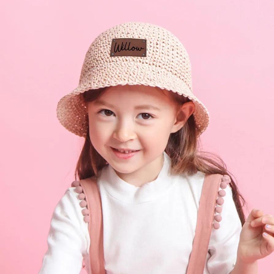 Personalized Colorful Leather Patch Straw Hat for Comfort & Unique | CWBeach86