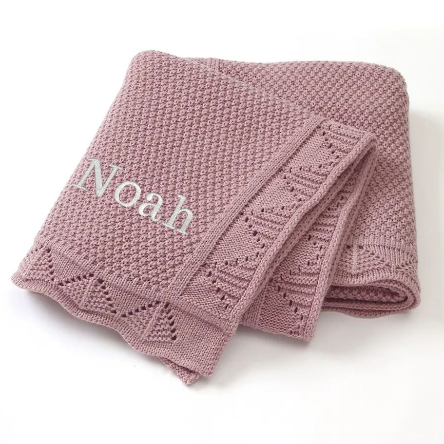 Personalized Embroidered Knit Baby Blanket for Unique Gift | CWBaby51