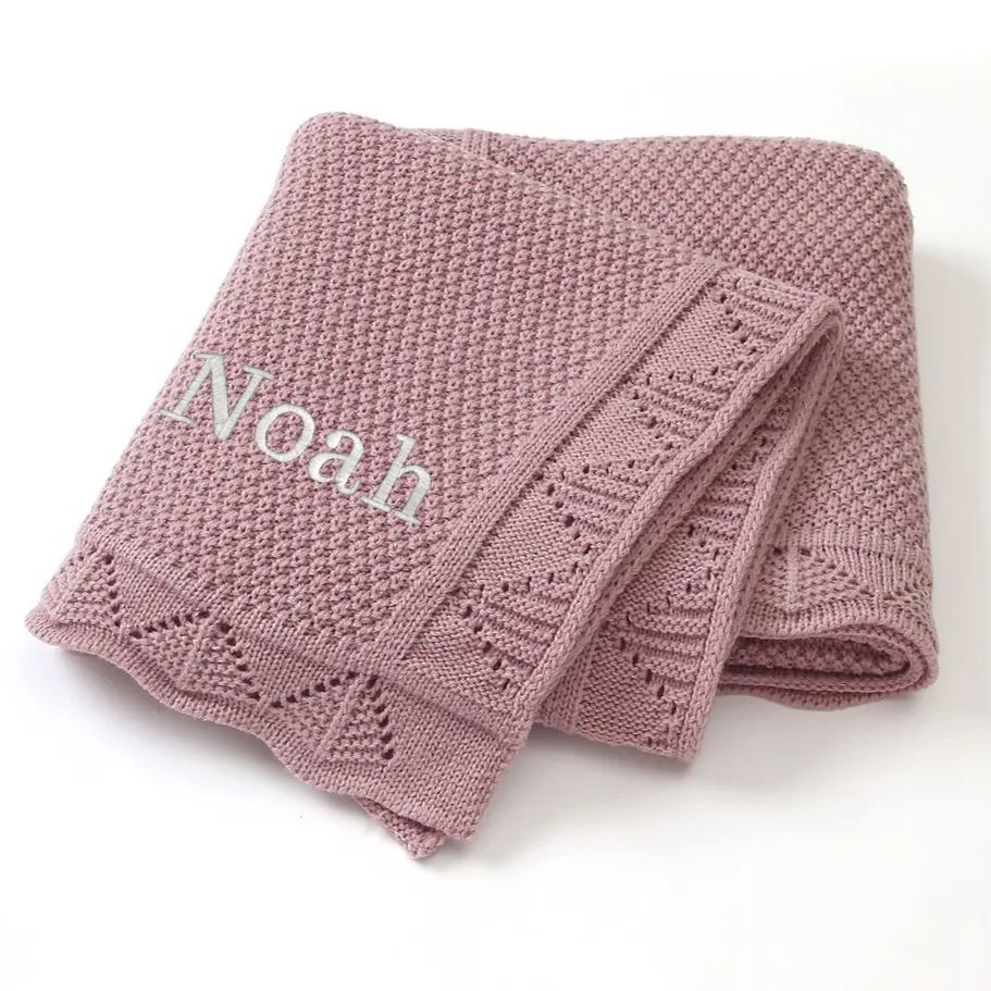 Personalized Embroidered Knit Baby Blanket for Unique Gift | CWBaby51