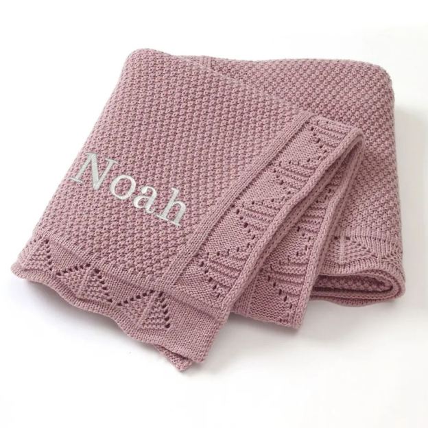 Personalized Embroidered Knit Baby Blanket for Unique Gift | CWBaby51