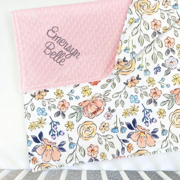 Personalized Lovely Kid Vintage Floral Baby Blanket for Comfort & Unique | CWBaby55