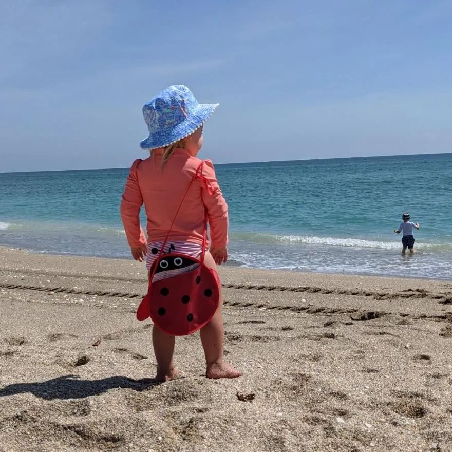 Personalized Ladybird Seashell Zipper Mesh Beach Bag | CWBeach98