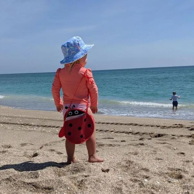 Personalized Ladybird Seashell Zipper Mesh Beach Bag | CWBeach98