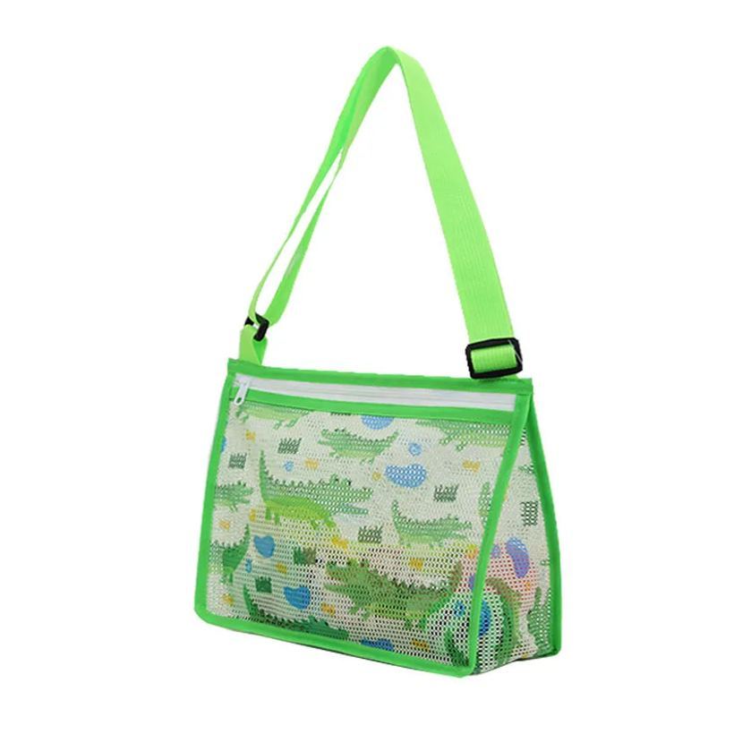 Personalized Embroidery Seashell Zipper Mesh Beach Bag | CWBeach112