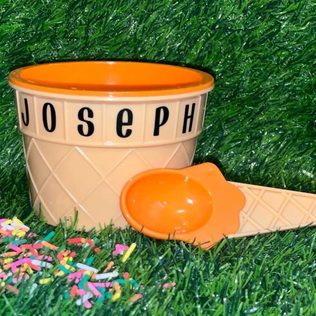 Personalized Kid Toy Reusable Ice Cream Bowl with Spoon | CWToy48