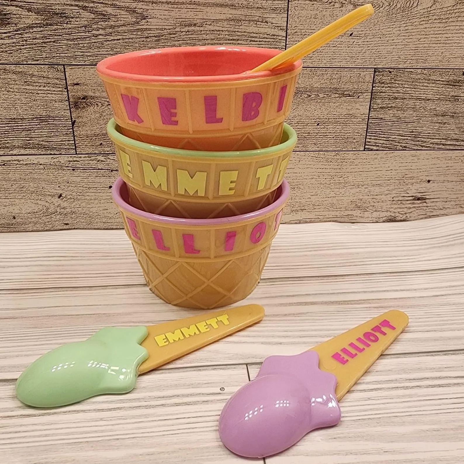 Personalized Kid Toy Reusable Ice Cream Bowl with Spoon | CWToy48
