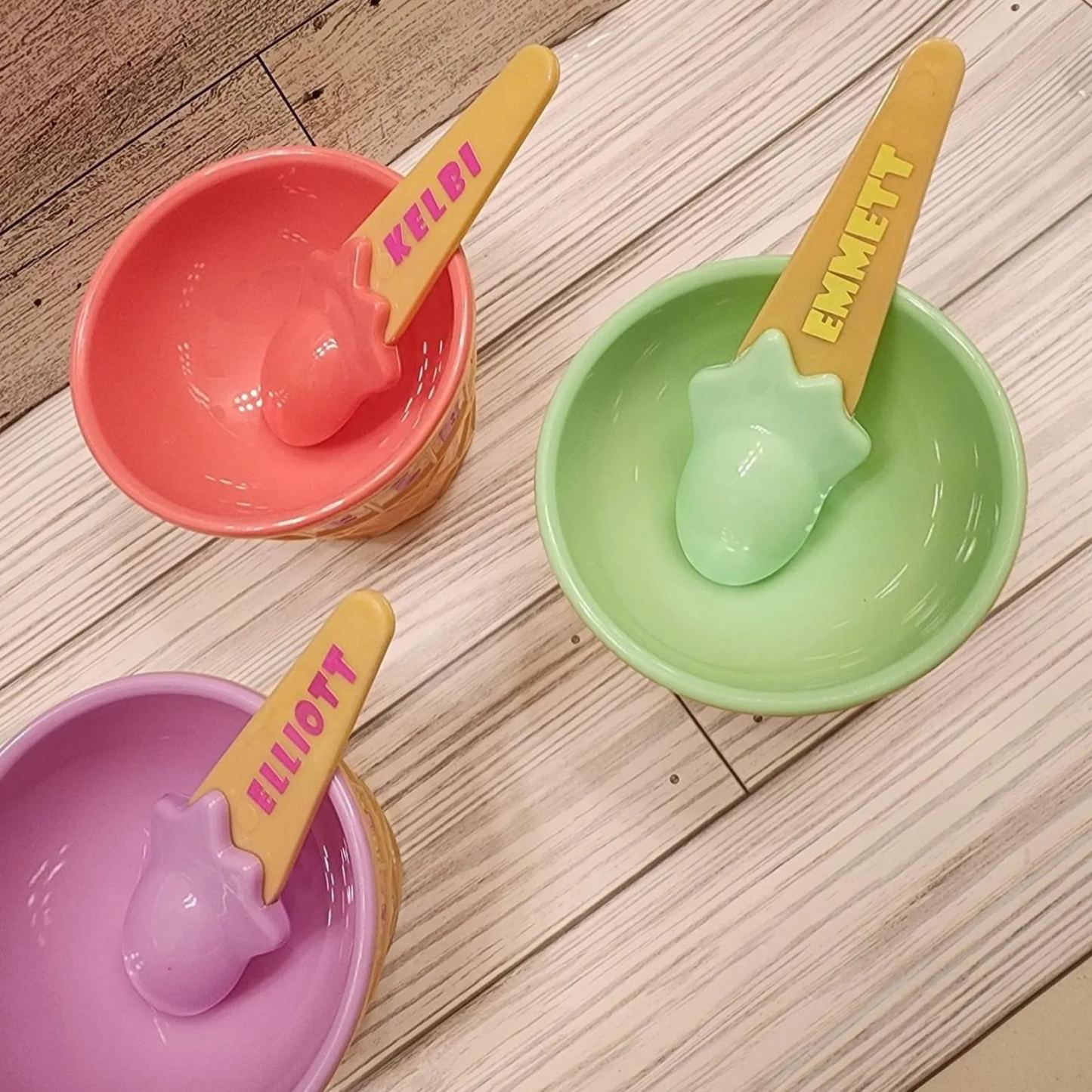 Personalized Kid Toy Reusable Ice Cream Bowl with Spoon | CWToy48