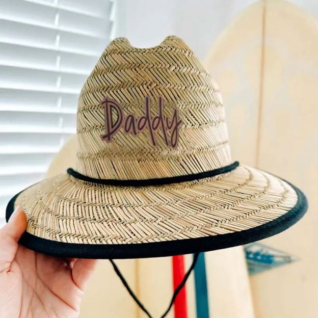 Personalized Summer Leather Name Straw Hat for Comfort & Unique | CWBeach123