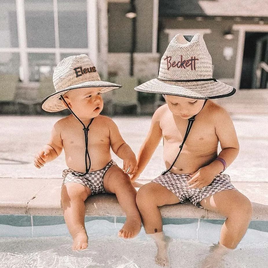 Personalized Summer Leather Name Straw Hat for Comfort & Unique | CWBeach123