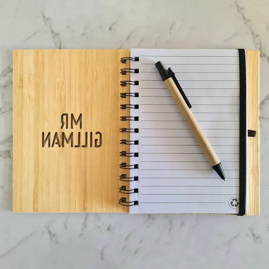 Personalized Bamboo Notebook and Pen Set for Teacher Appreciation Gift | CWTeach03