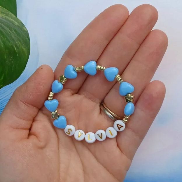 Personalized Kids Lovely Bead Bracelet With Name | CWBeach137