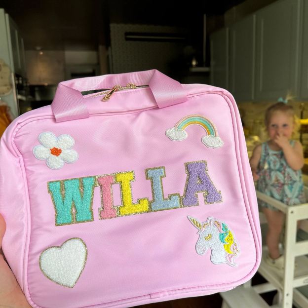 Personalized Chenille Letters Kids Lunch Bag