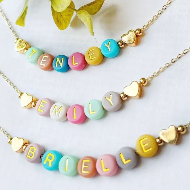 Personalized Colorful Bead Necklace For Kids & Adult
