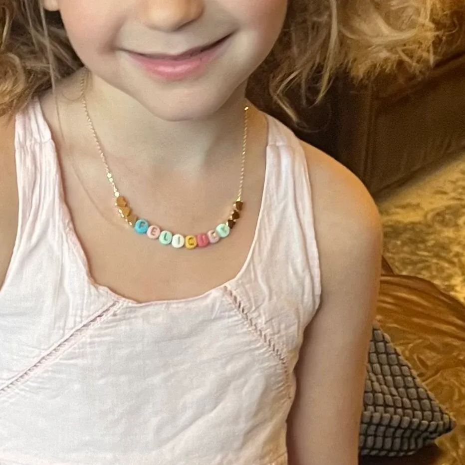 Personalized Colorful Bead Necklace For Kids & Adult ｜CWBeach20