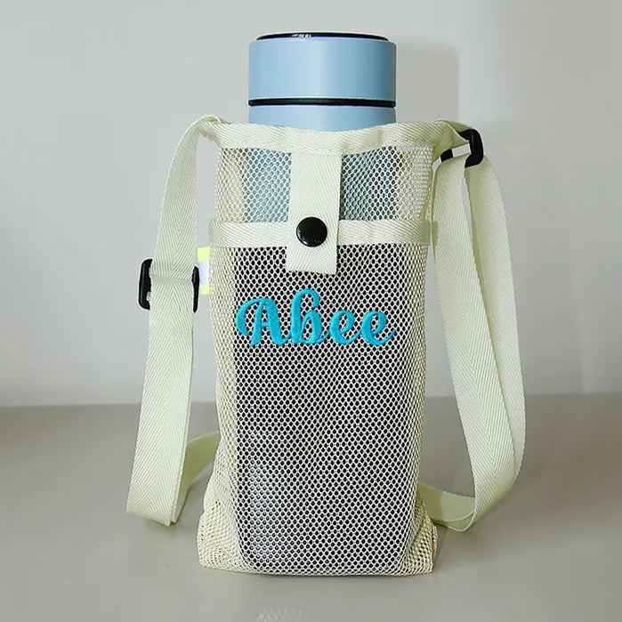 Personalized Embroidery Mesh Water Bottle Pouch Bag | CWBeach141