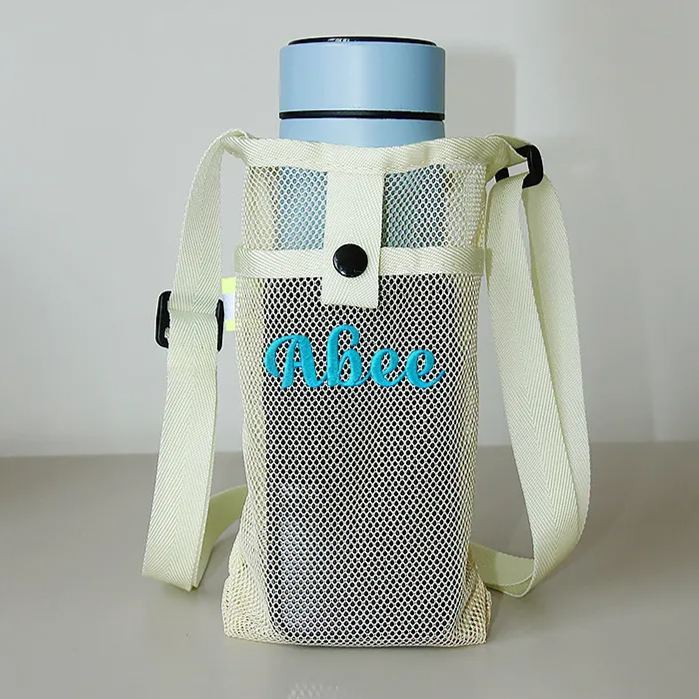 Personalized Embroidery Mesh Water Bottle Pouch Bag | CWBeach141
