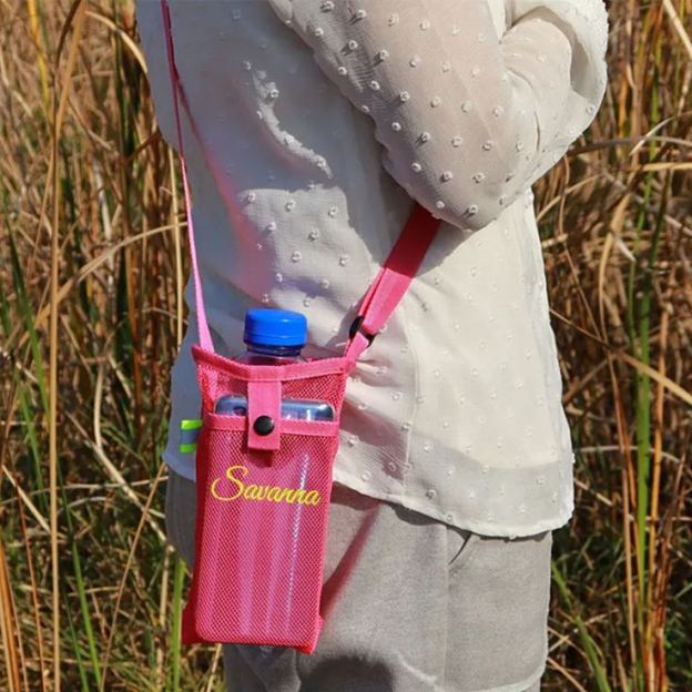 Personalized Embroidery Mesh Water Bottle Pouch Bag | CWBeach141